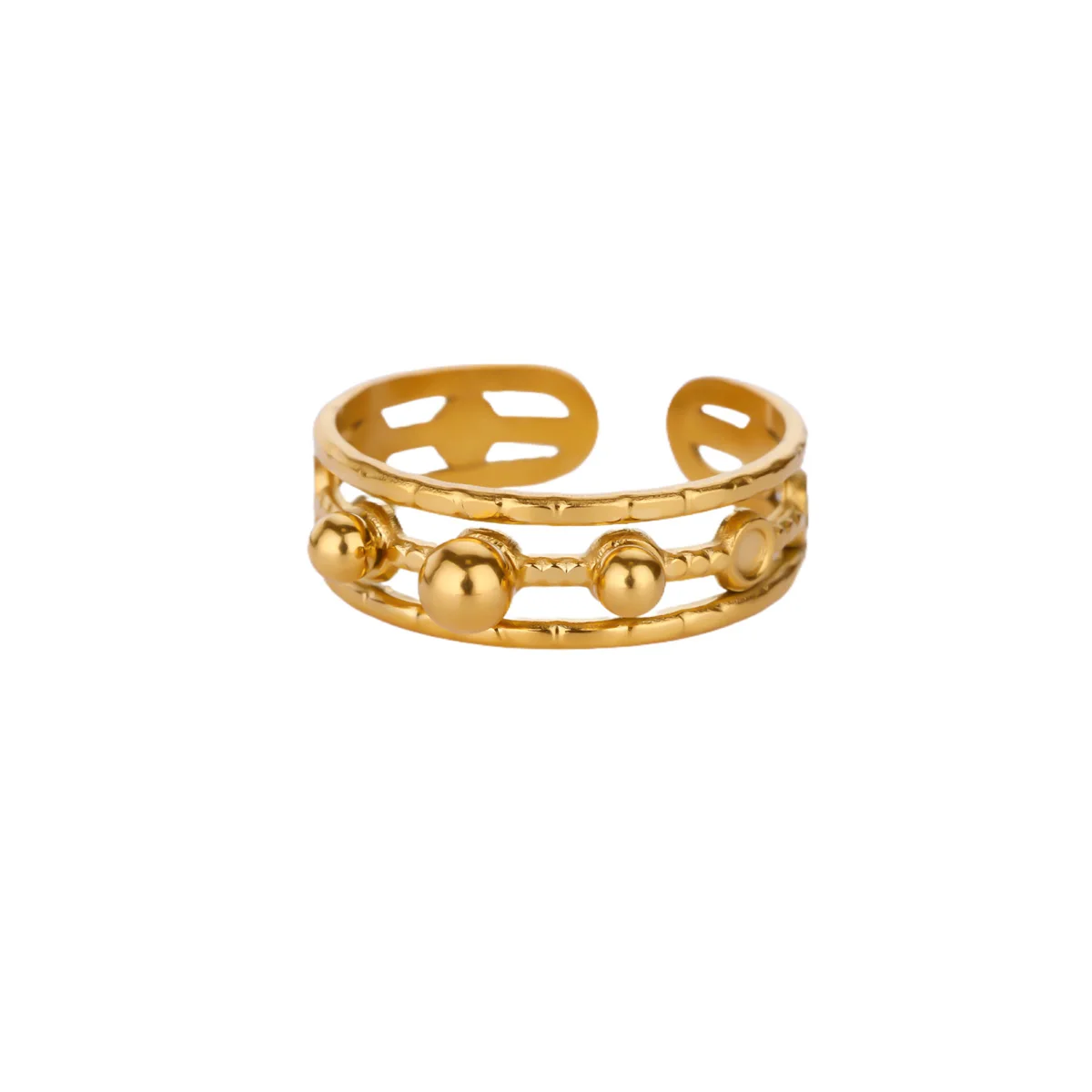 Fashion Multi-layered Bead Rings Stainless Steel Wedding