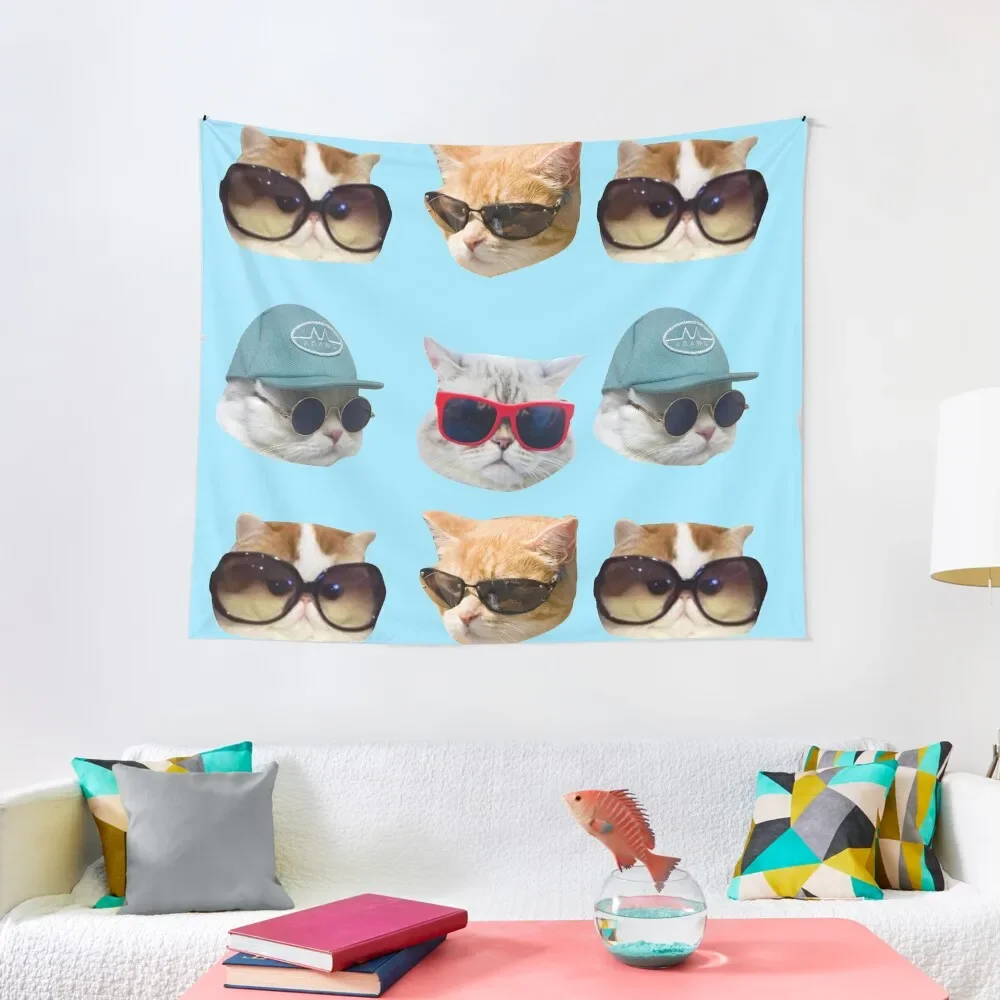 

Cats With Glasses Stickers Pack Tapestry Cute Decor House Decor Tapestry