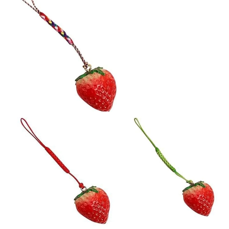 

Charm Phone Lanyard Strap Strawberry Phone Charm Strap Gift for Women Men Dropship