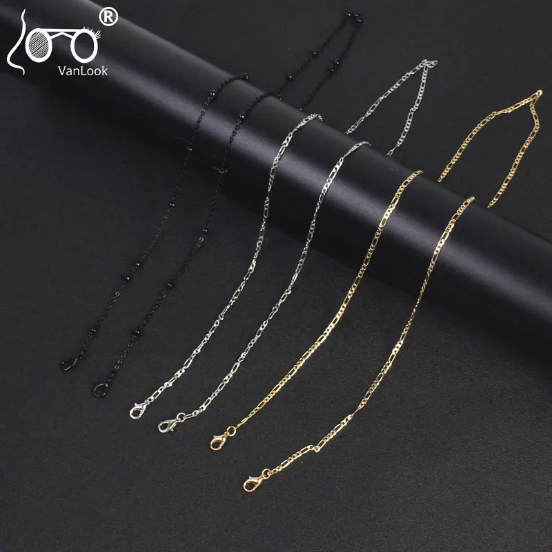 

VANLOOK Metal Glasses Chain Neck Rope Strap Lanyard Gold Silver Black