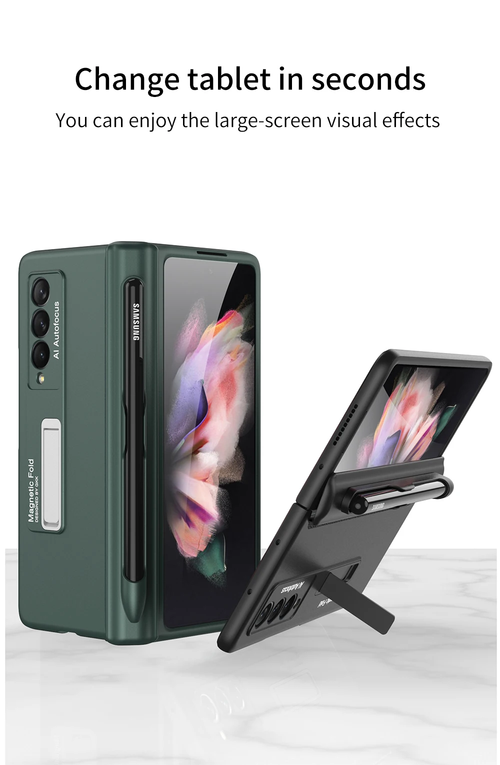 Coque Magnétique Qi2 Pour Samsung Galaxy Z Fold 3 – Ultra Mince, Protection Caméra, Charge Sans Fil, 6 Couleurs