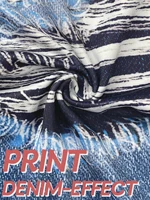 Plus Size Women's Tight Leggings Imitation Denim Print Ripped Pattern High Elastic Sports Pants Comfortable Casual Fashionable Knitted Pants - Image 5