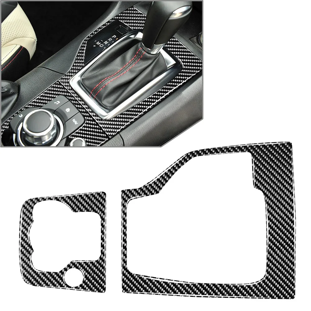 

LHD Carbon Fiber Car Gear Shift Panel Frame Cover Trim Decoration Sticker For Mazda 3 Axela 2013 2014 2015 2016 2017 2018