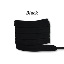 Premium Flat Cotton Shoelaces for Sneakers - High-Top Canvas Casual Shoe Strings for Men & Women (Black)