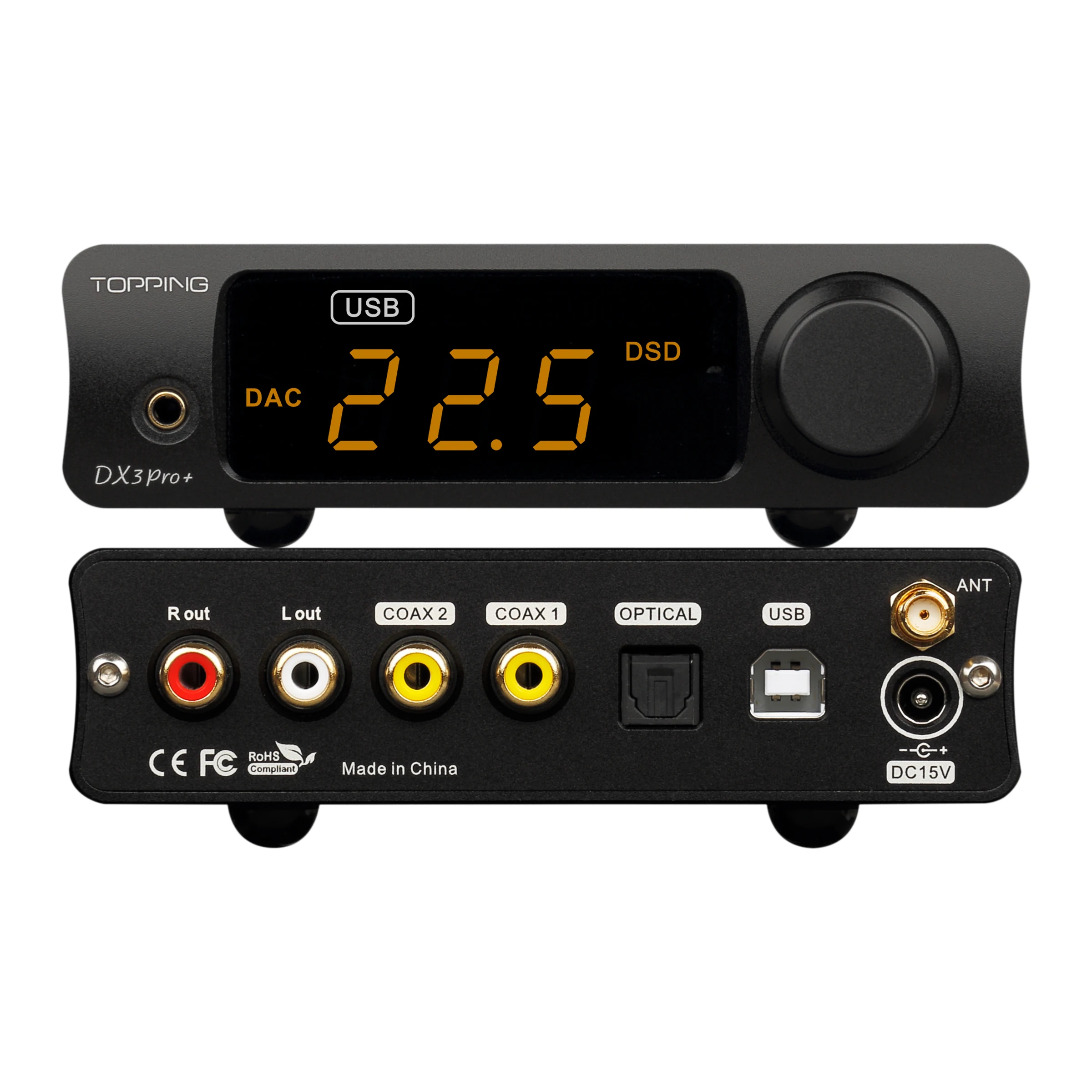 TOPPING DX3 Pro+ DAC Headphone Amplifier ES9038Q2M Decoder Bluetooth 5.0 LDAC Audio With Remote Control