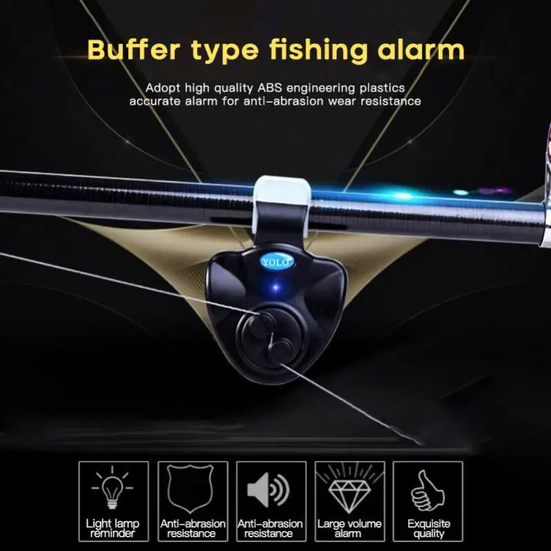 LED Light Fishing Alarms Portable Carp Bite Alarm Fishing Line Gear Alert Indicator Buffer Fishing Rod Loud Alarm Fishing Tools