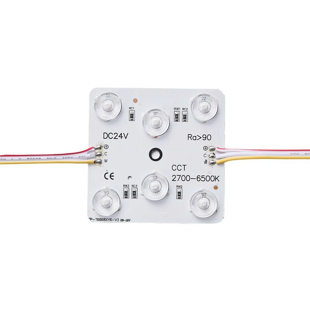 10팩 CCT LED 모듈 조명 3색 24V 디밍 가능 확산형 LED 조명 천장 광고 라이트 박스 간판 백라이트 상점용