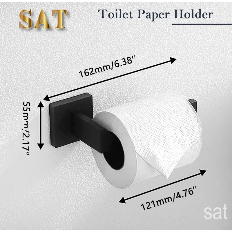 Description Picture 5 of itemPieces Matte Black Bathroom Hardware Accessories Set,  Stainless Steel Bath Towel Bar Set