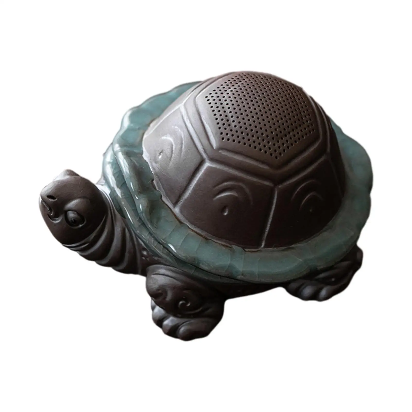 Tea Pet with Tea Filter Clay Miniature Home Desk Living Room Turtle Figurine