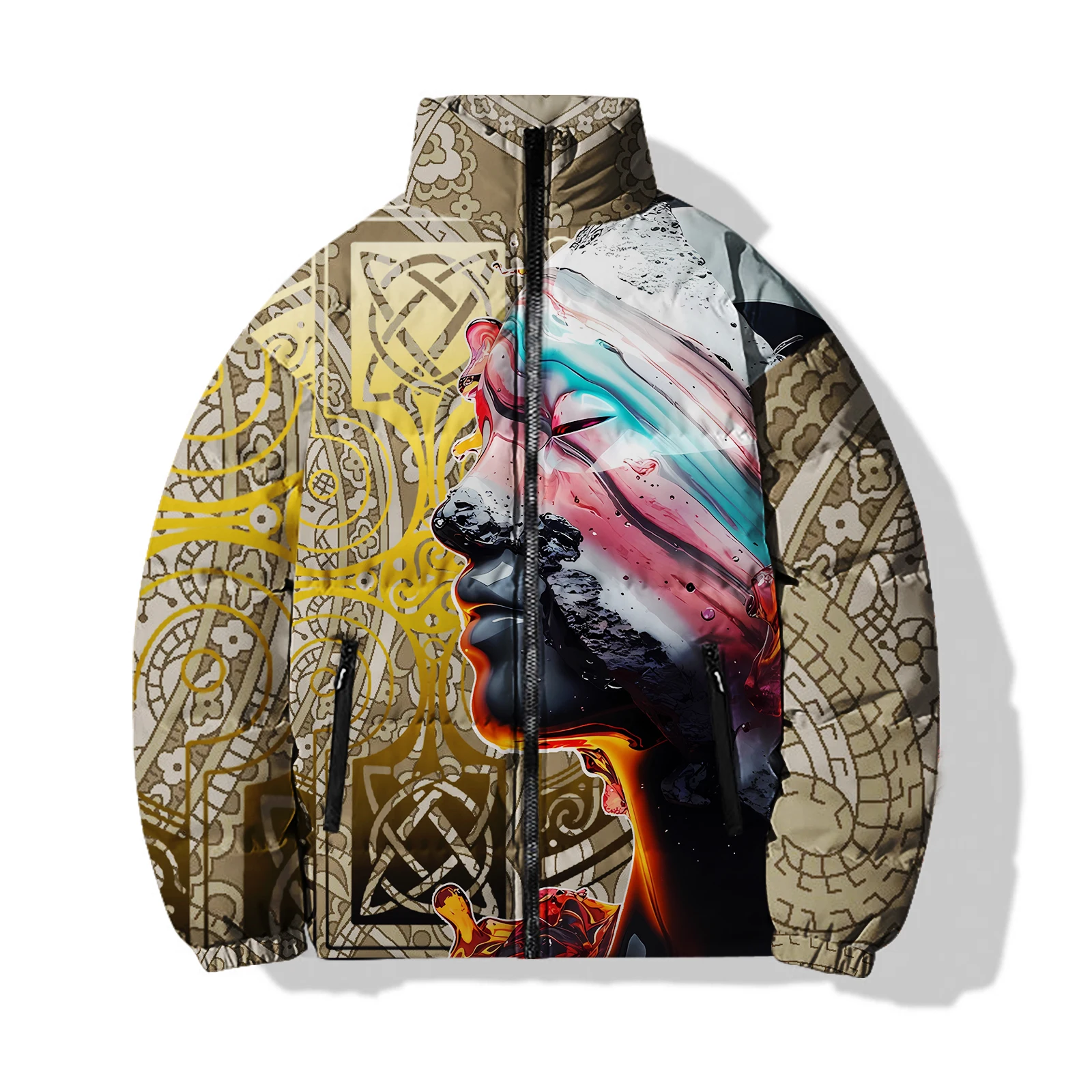 thumbnail image 1 of Abrigo de estilo japonés para hombre, abrigos de invierno geniales, belleza para hombre, bruja, impresión digital 3D de alta calidad, calidez, diosa, moda duradera, 1 of 5