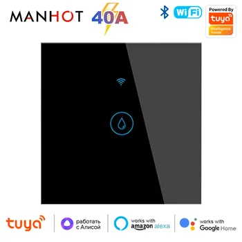 Tuya EU WiFi+Bluetooth smart Boiler Water Heater Switch 40A 8000W Smart Life App remote Control Work With Alexa Google Home