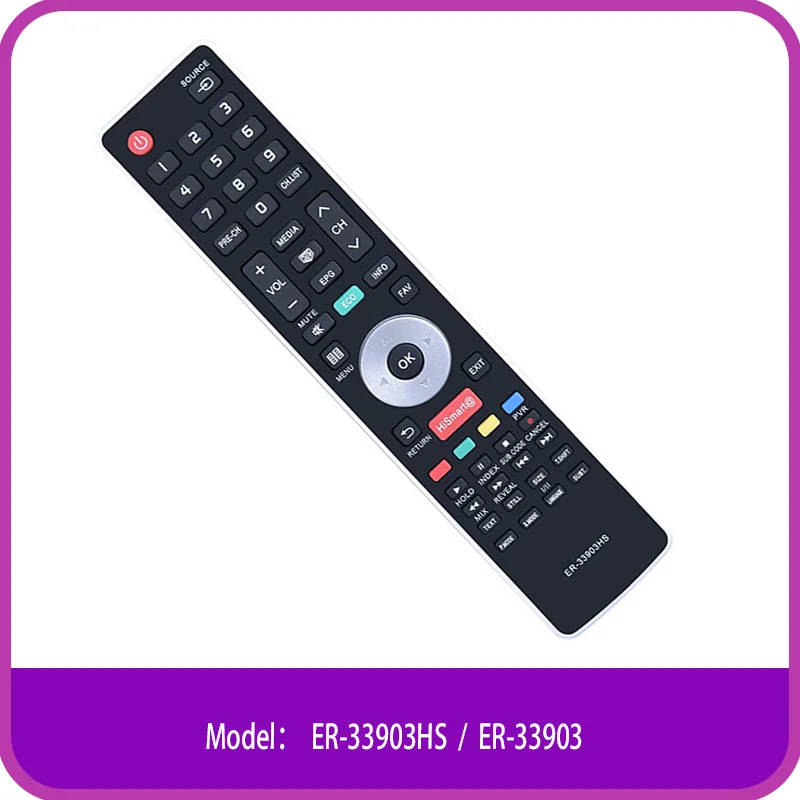 VINABTY ER-33903 Fernbedienung Ersatz – Für Hisense LED TVs LHD32K360WSEU, LTDN39K360WSGEU, LTDN50K360WSGEU