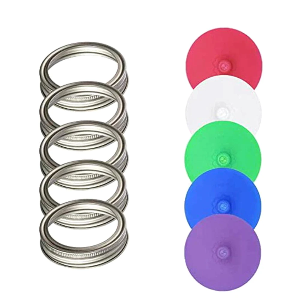 

5 шт. набор крышки банки силиконовая бутылка открывающаяся подставка крышка контейнера для еды со стальной петлей кухонные принадлежности