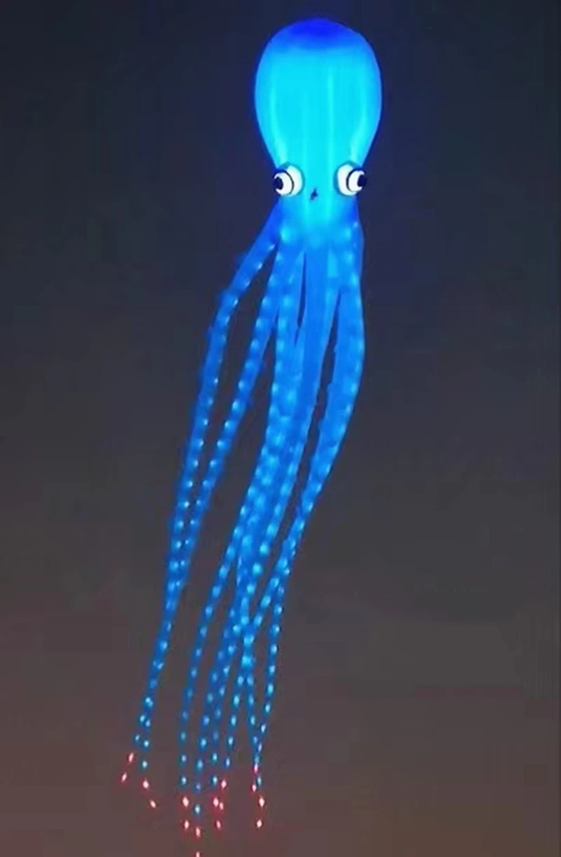 20m led octopus kites flying trilobites kite for adults kite string line windsurfing led fish kites with battery Breezemoon fun 2