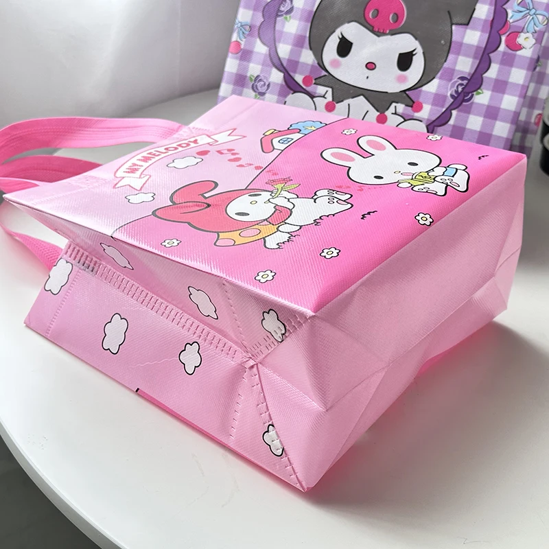 Kawaii Sanrio Kuromi My Melody Printed Non Woven Fabric Bag Cute Cinnamonroll Large Capacity Carrying Bag Item Storage Bags 4