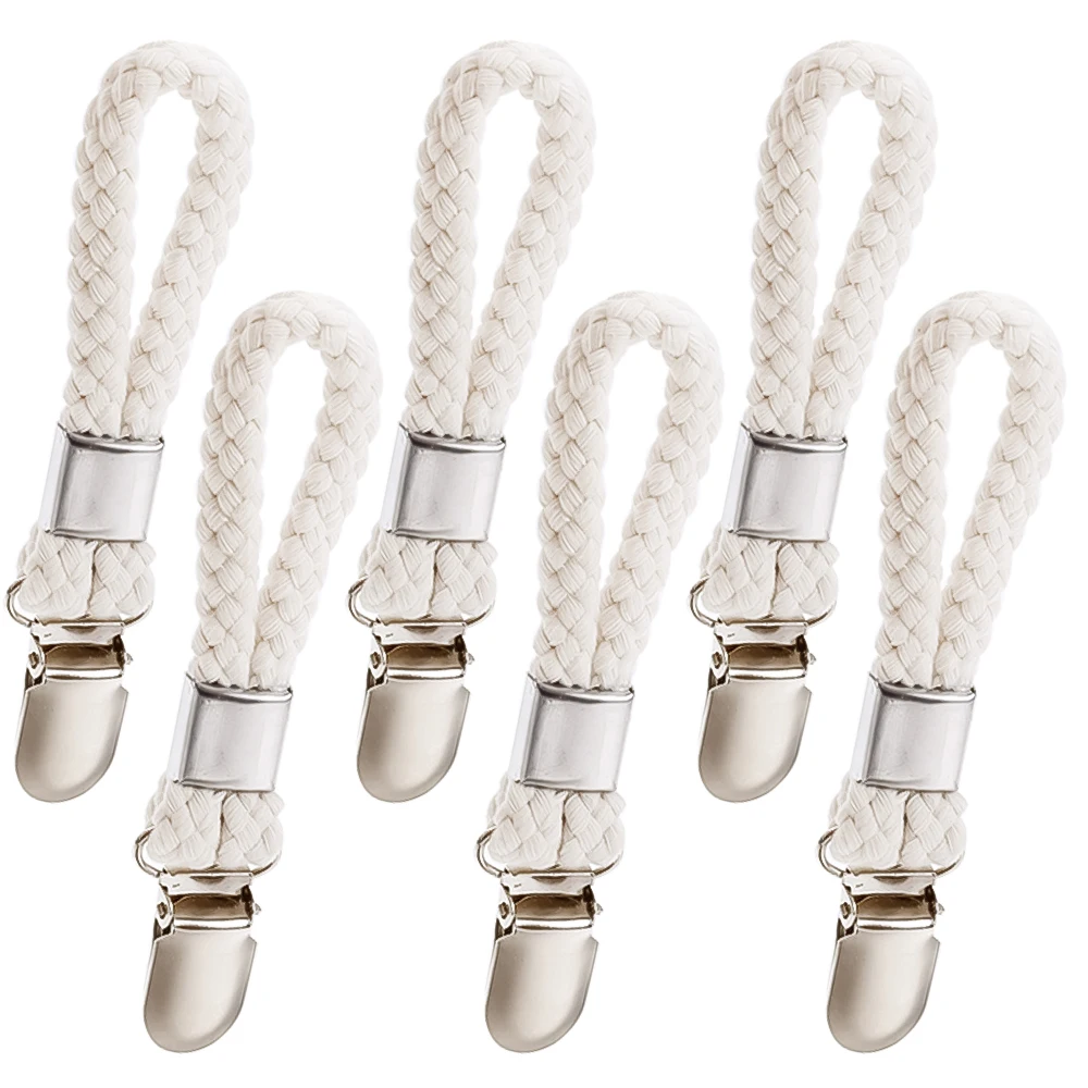 

Cotton Storage Clamp Socks Hanger Metal Braided Clips Towel Kitchen Multipurpose Clips Clothes Bathroom Home Loop