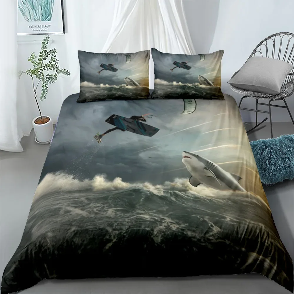 Tiger Shark Duvet Cover Set UK Single Double Queen US Twin Full King Size  Bed Linen Set