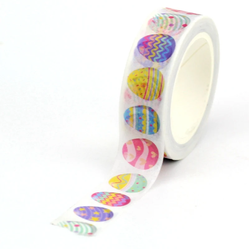 

NEW 1PC 10M Decorative Colorful Easter Eggs Washi Tape Paper Scrapbooking Planner Adhesive Masking Tape Cute Stationery