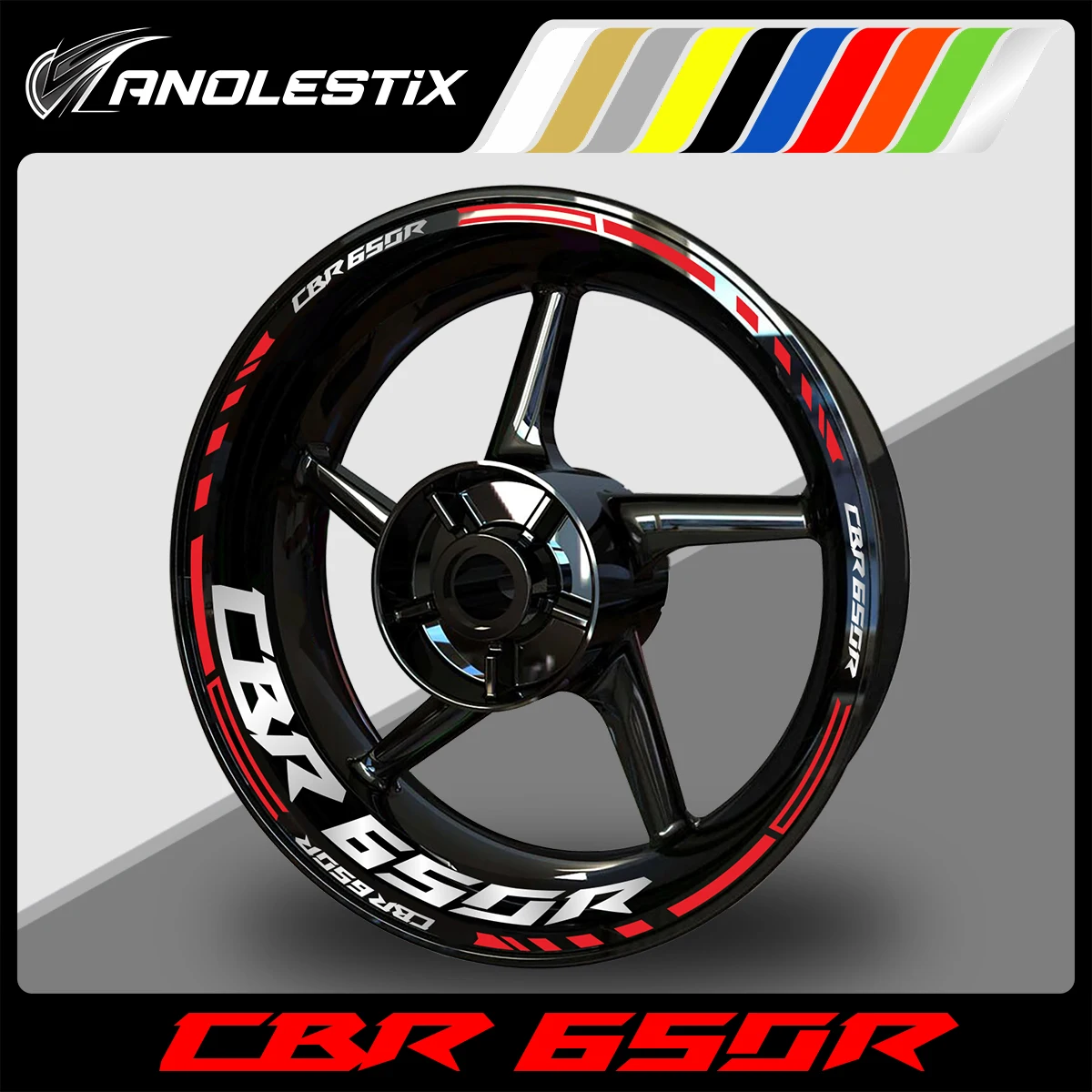 AnoleStix Reflective Motorcycle Wheel Sticker Hub Decal Rim Stripe Tape For Honda CBR 650R 2014 2015 2016 2017 2018 2019 2020 for ford mustang 2015 2016 2017 2018 2019 carbon fiber racing steering wheel