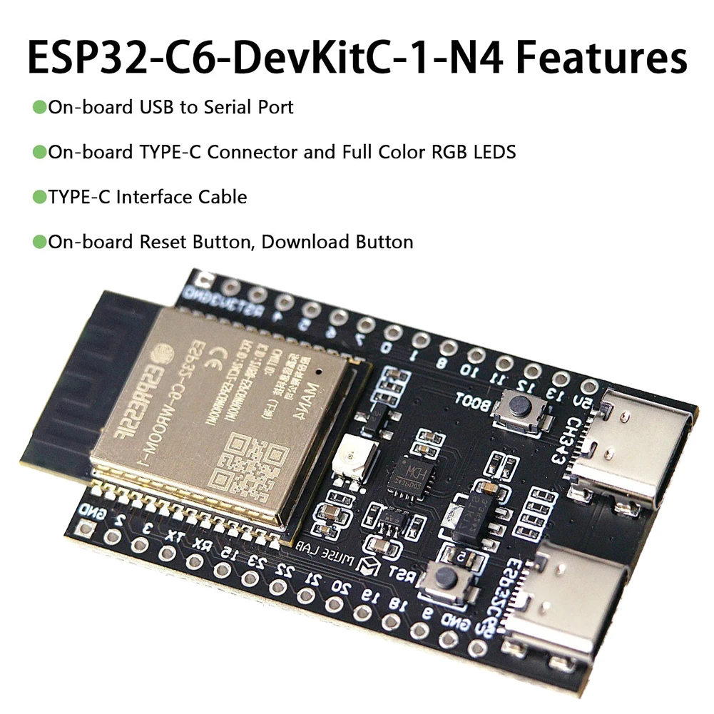 ESP32-C6  ,   ȣȯ ESP32-C6-WROOM-1 ּ ý ,  CŸ ھ , 512KB SRAM
