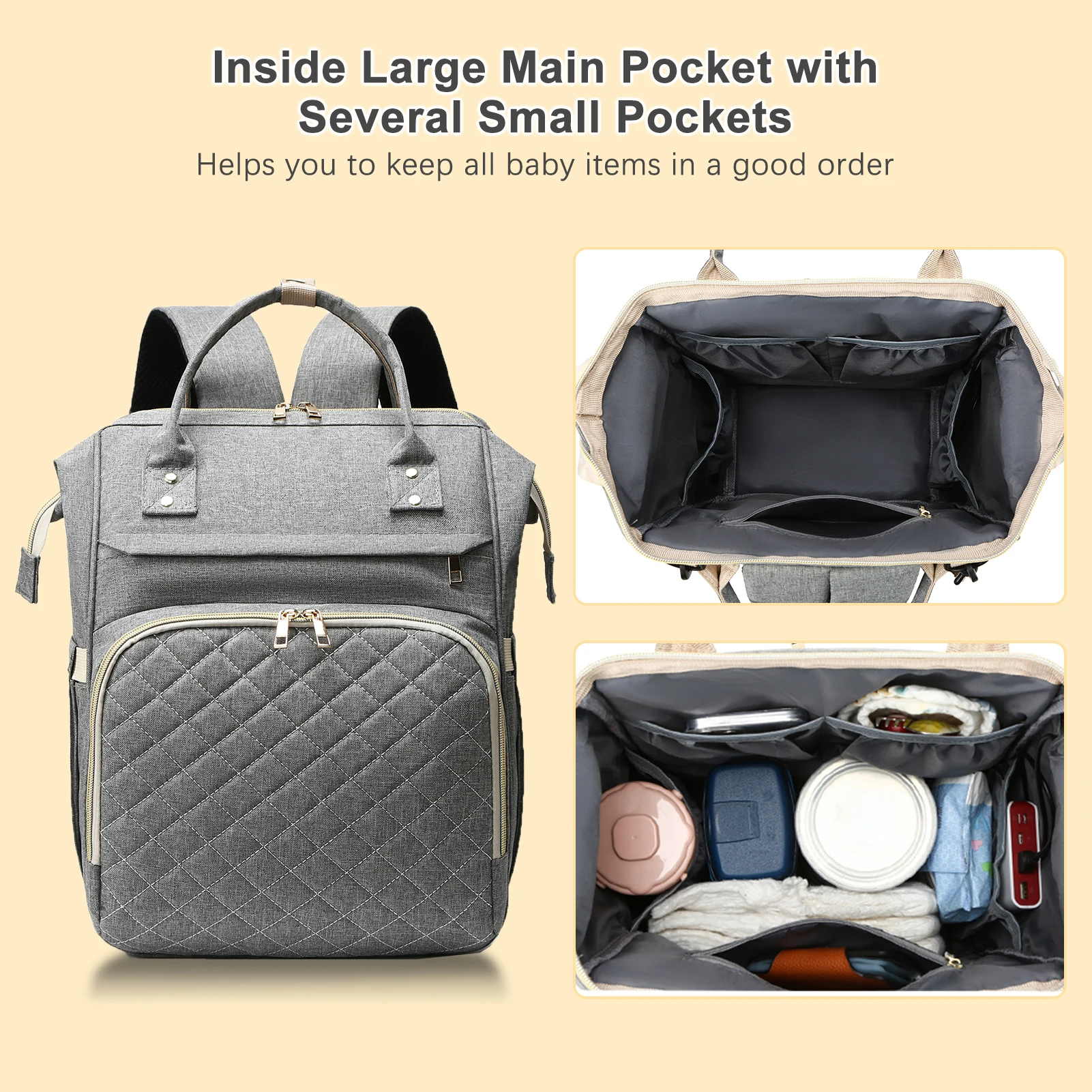 Acheter Sac à couches Portable, sac à dos de grande capacité, résistant à  l'eau, sac de voyage pour bébé, sac d'allaitement pour maman avec