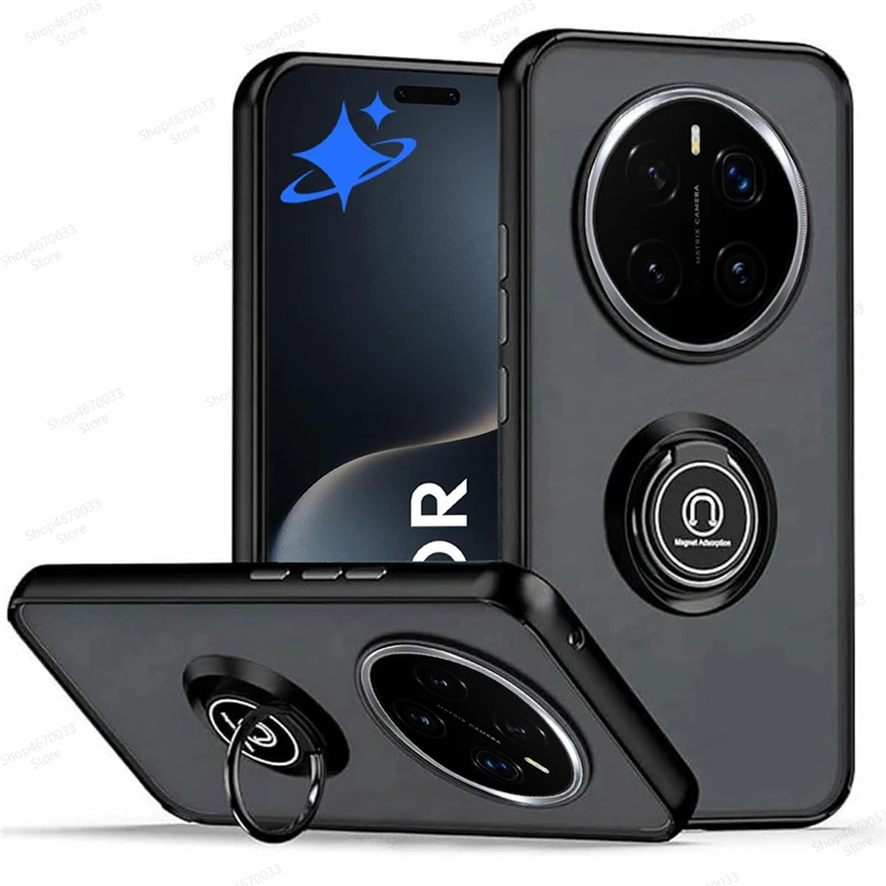 Enhanced Magnetic Phone Case with Shockproof Ring Holder