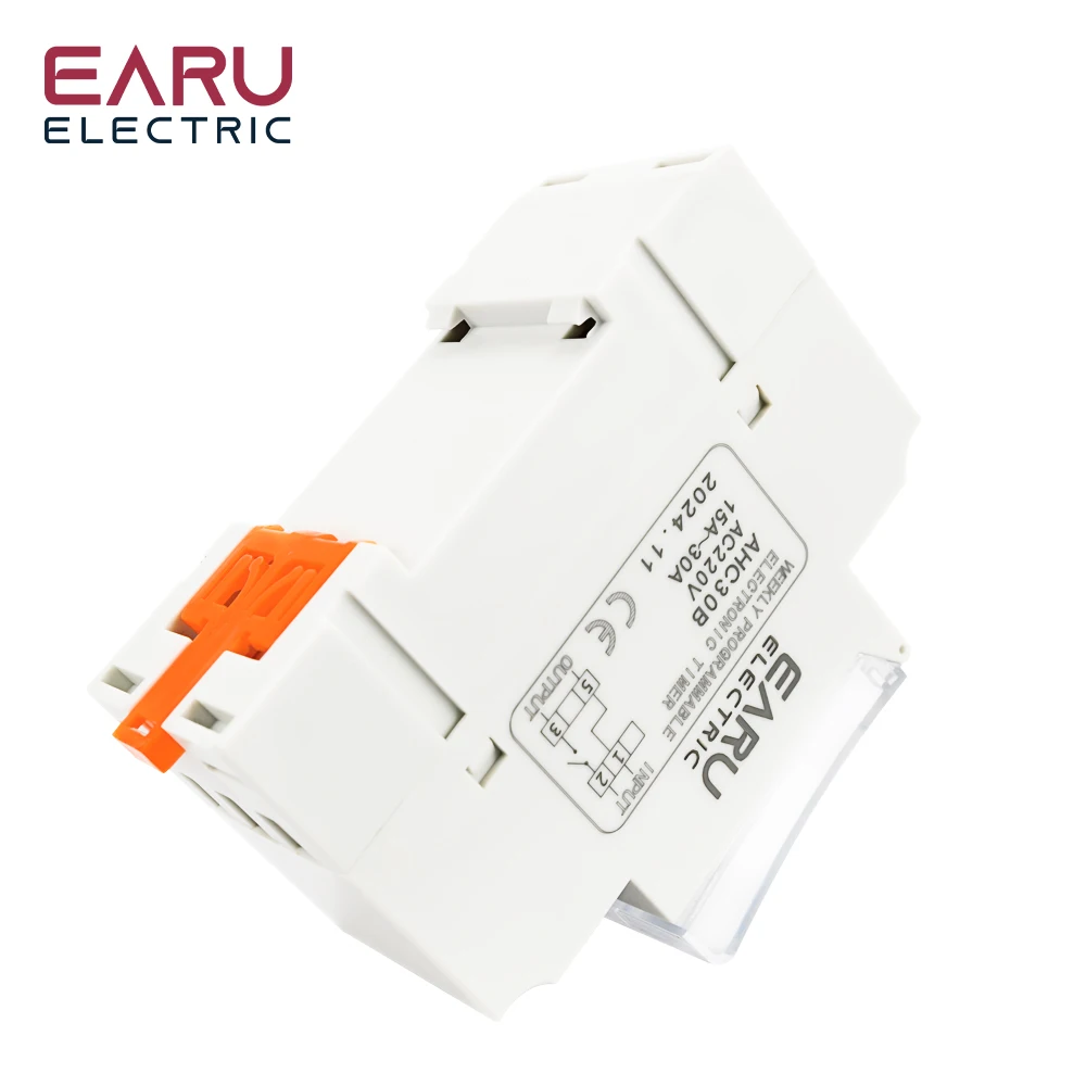 AC 220V 230V 110V DC 12V 24V 48V 15A 30A THC15A Din Rail Weekly 7 Days Programma