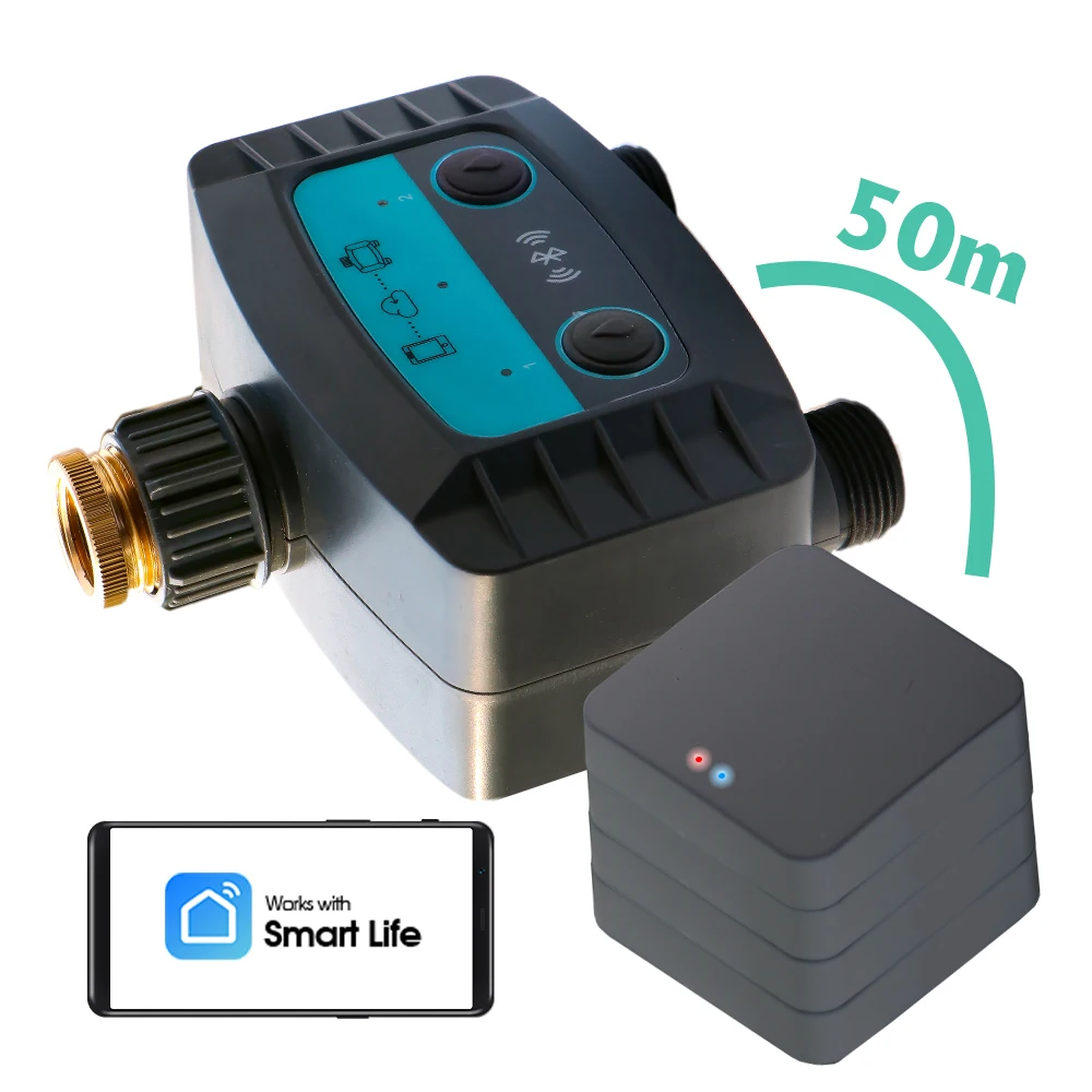 

WiFi/Bluetooth-compatible 2-Way Water Timer Garden Irrigation Smart Solenoid Valve Remote Watering Controller Automatic Watering