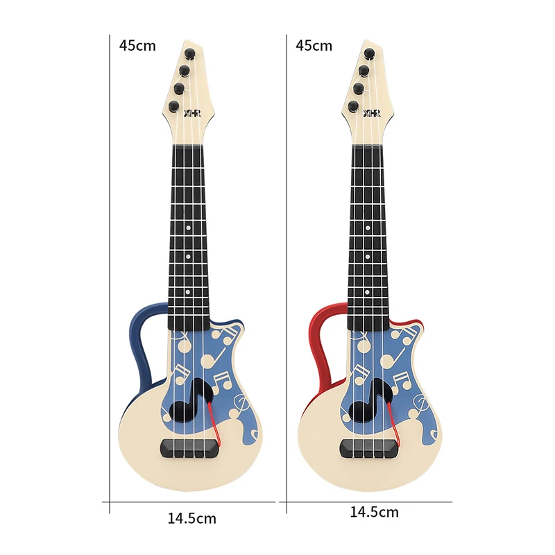 Children Toy Ukulele Musical Intrument Small Guitar 4 Strings Early Montessori Education Ukulele Toy for Kids Toddler Music Game 6