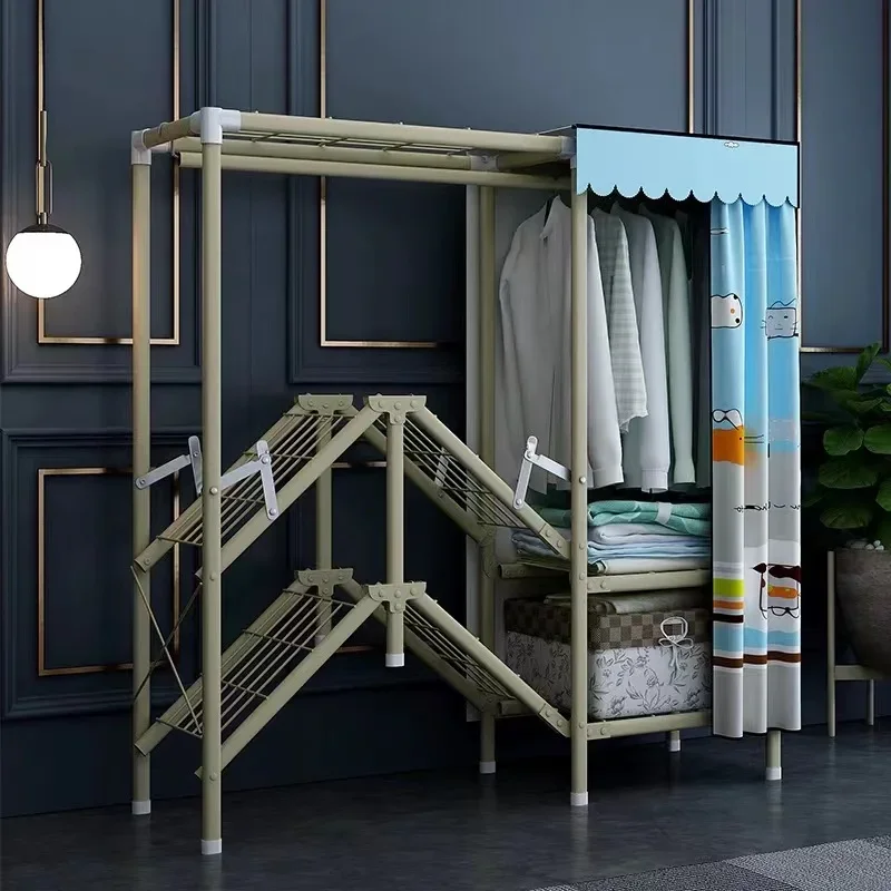 

Simple Folding Free Installation Cloth Wardrobe Household Zipper Oxford Cloth Storage Cabinet Waterproof Home Accessories