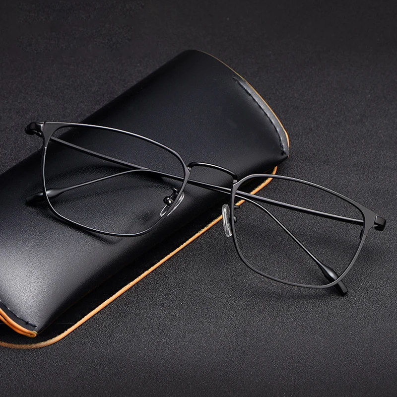 

New Glasses Frame Prescription Men Full Rim Optical Eyeglasses with Recipe Pure Titanium Vacuum IP Electronical Plating Material