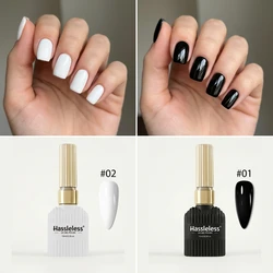 Black & White Nail Gel Polish Set - Premium Semi - Permanent UV LED Lacquer (FGGJFO)