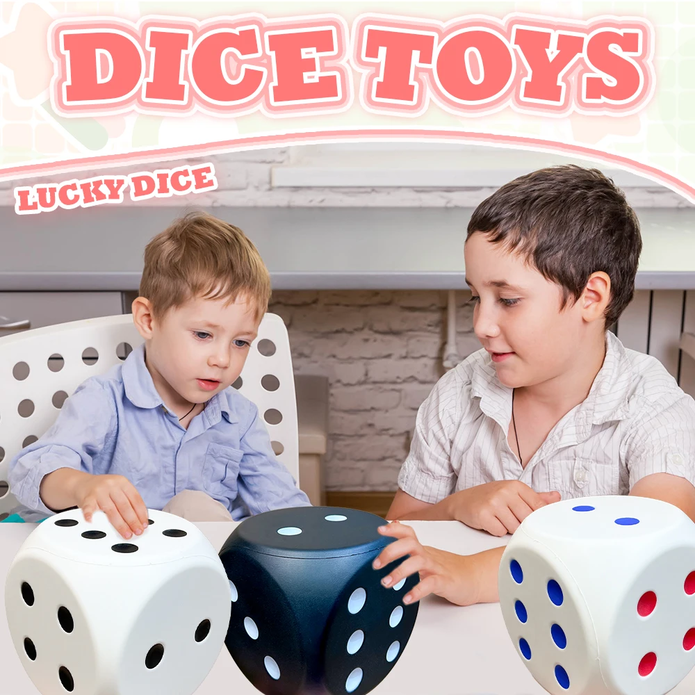6IN Big Foam Dices with Black Dots Six Side Dot Dices Colored Learning Aids Game for Counting Math Teaching