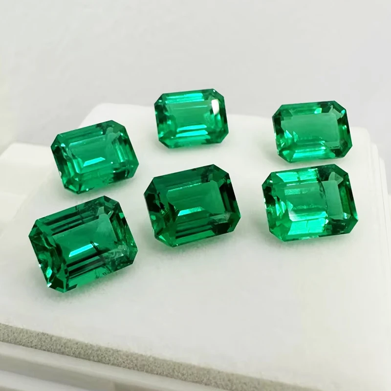 Top Quality 3-14mm Colombia Lab Grown Emerald Loose Gemstones With