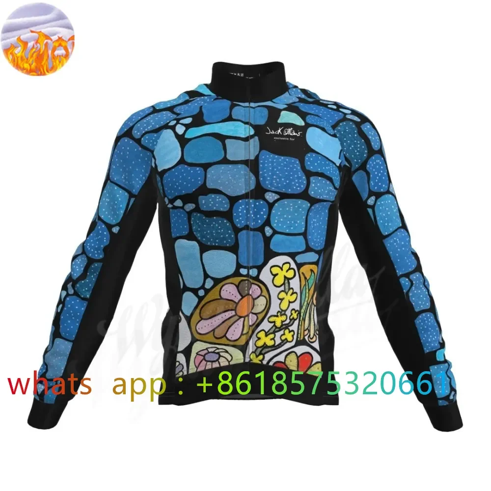 Slopline Winter Jacket Thermal Fleece Men Cycling Jacket Long Sleeve Cycling Bike Clothing Pro Team Light Keep Warm