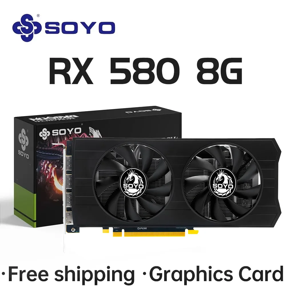 SOYO AMD Radeon RX580 8G グラフィックスカード GDDR5 ビデオカード