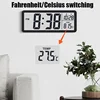 Digital Wall Clock Electronic Wall Mounted LCD Disply Clocks Multifunctional Temperature and Time Week Display Alarm Clock White 4