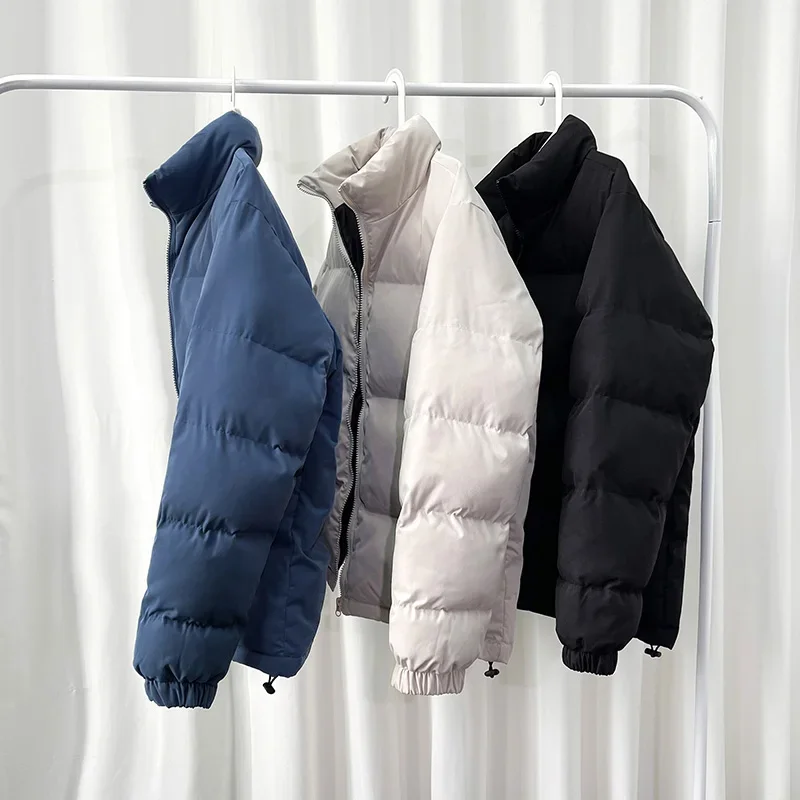 New Winter Jacket Men's Parka Thickened Warm Coat Stand Collar Solid Color Couple Fashion New Street Suit 5XL  Mens Jacket
