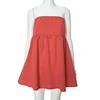 Elegant Solid Strapless Dress Women's Sleeveless Beach Vacation Short Dress Splice Off Shoulder Loose High Waist Clothing 5