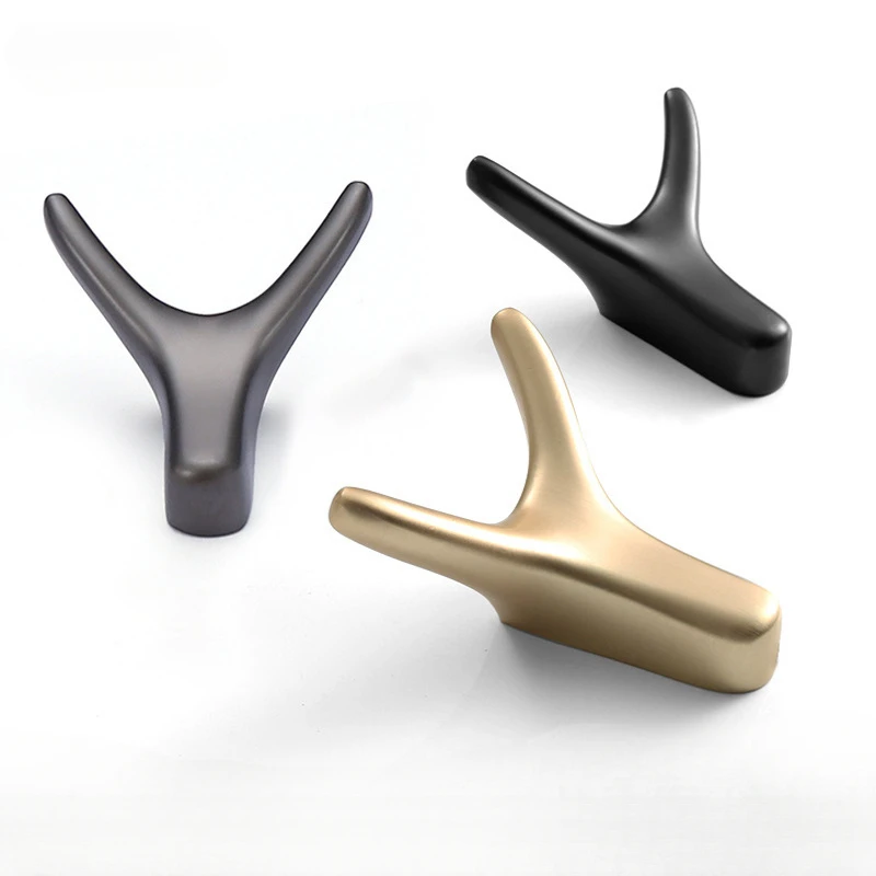 

Креативный дизайн Ox Horn, настенный крючок из цинкового сплава, двойная вешалка для гардероба, одежды, сумки, шляпы, подвесные кухонные вешалки для ванной комнаты