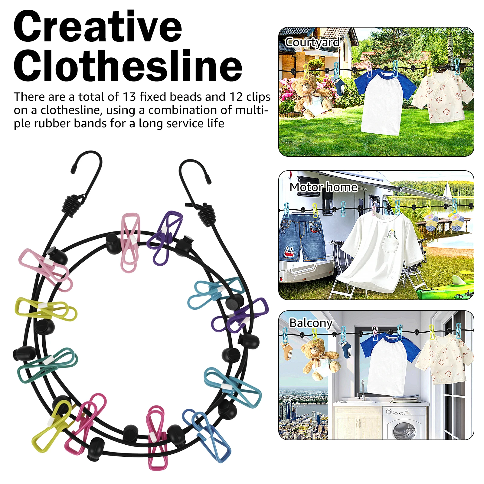 3-Piece Travel Clothesline Set 4