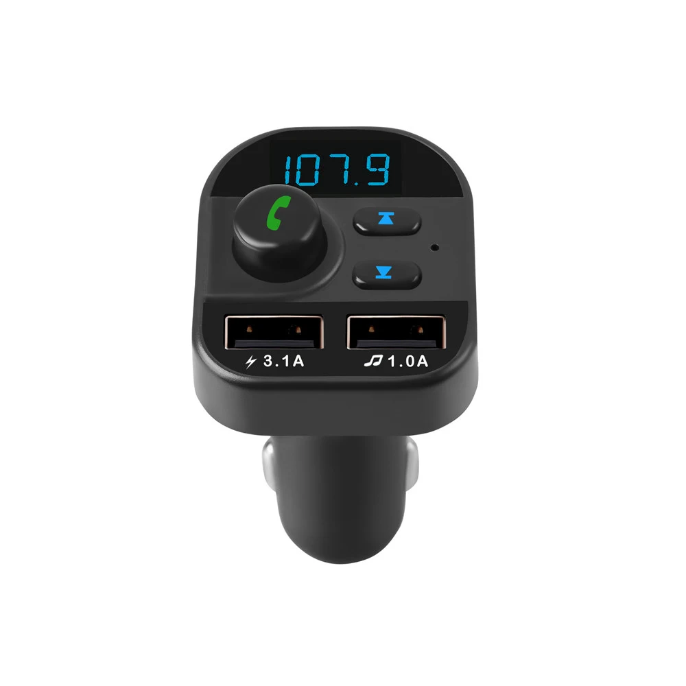 Car Hands-free Bluetooth-compaitable 5.0 FM Transmitter Car Kit