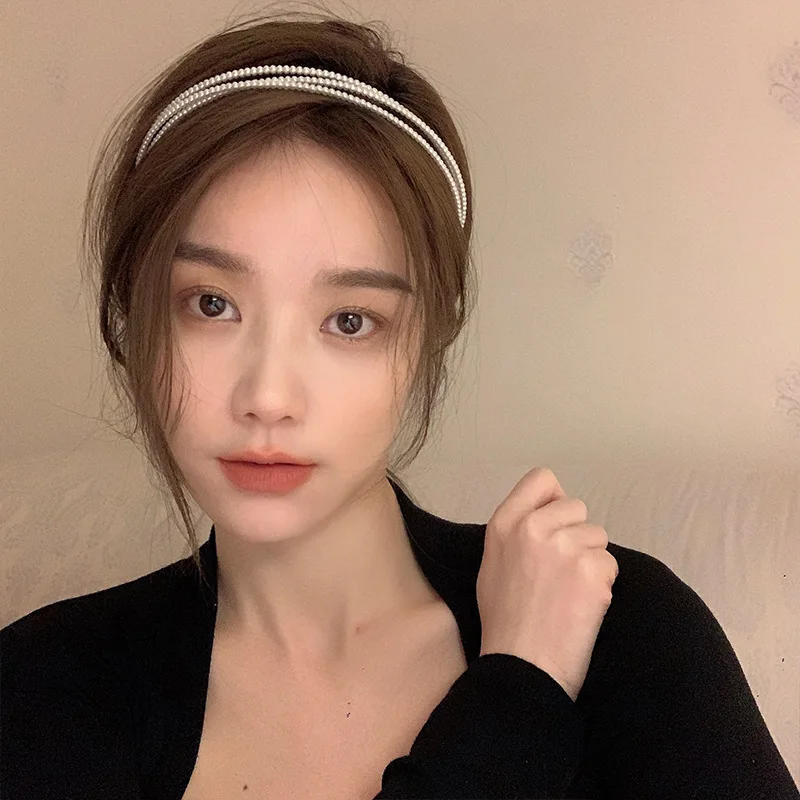 

Women Full Pearls Hair Bands Elegant Sweet Headband Simple Hair Hoop Head Band Korean Handmade Wedding Hair Accessories Gift