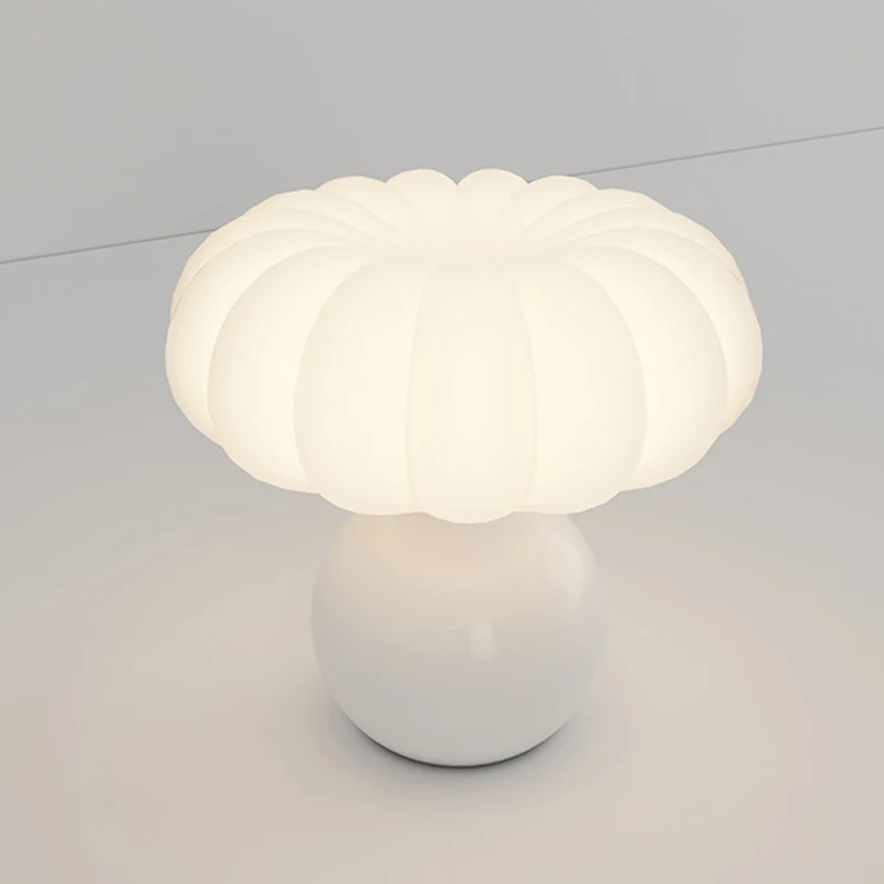 Lampe de chevet blanche fleur champignon