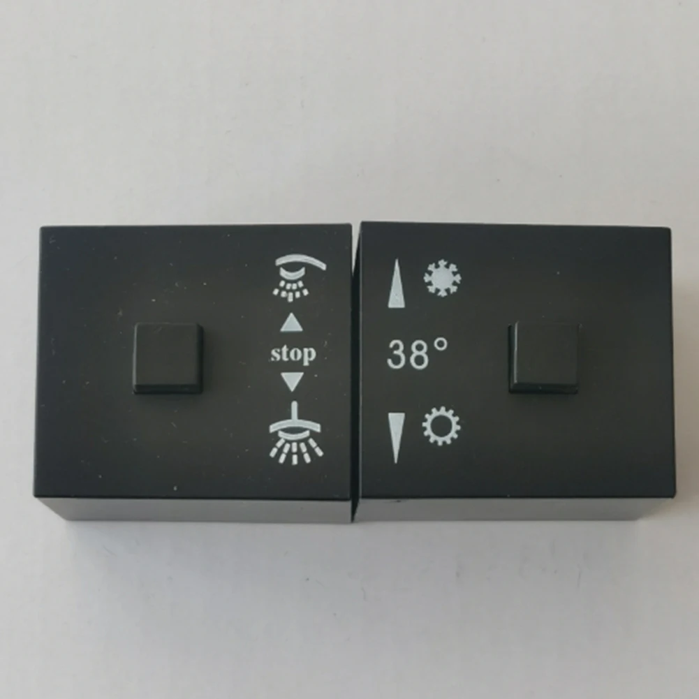 1 Pair Square Shower Temperature Control Handle Knob Black Thermostatic Handle Bath Shower Mixer Bathroom Fixture bathroom hardware set bathroom hardware accessories plumbing tool