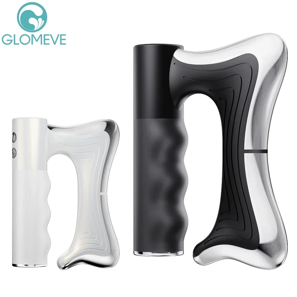 Electric Heating Fascia Knife Muscle Relaxation LCD Vibration Massager Warm Body Lifting Blade Comb Massage Tool