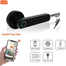 Bluetooth Tuya Mobile APP Remote Control Smart Password Code Number Card Lock For Indoor Wooden Metal Door