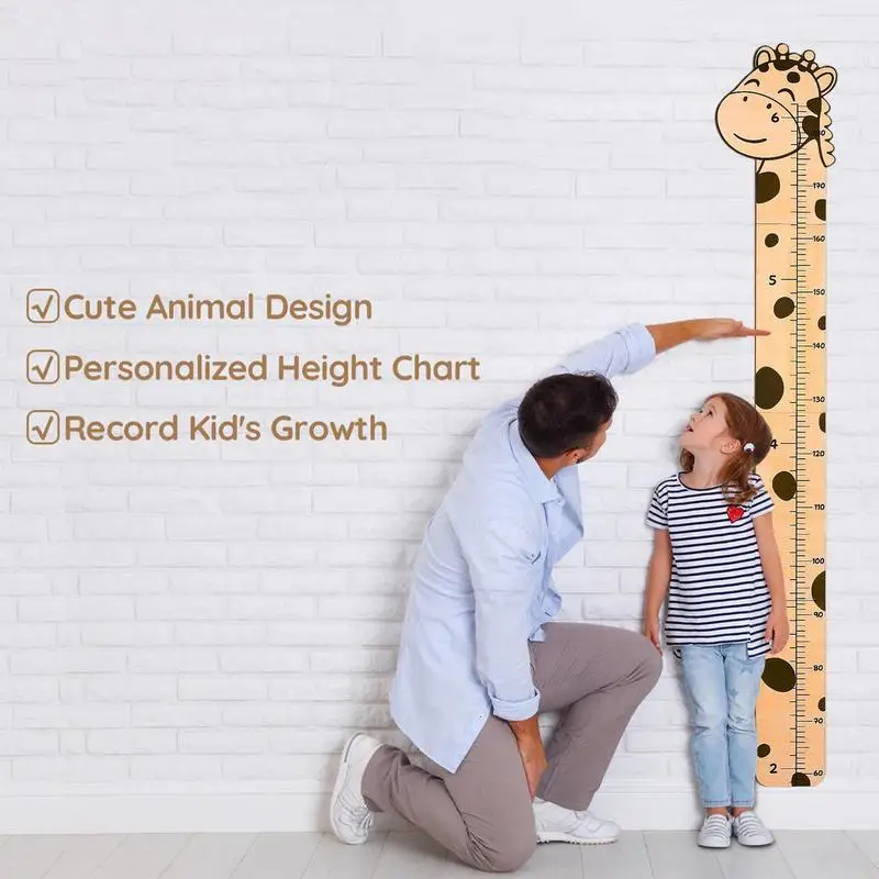 PVC Wall Growth Chart Adhesive Decor Decorative Decal Baby Height Measure Ruler Removable Wall Sticker for Kids Room