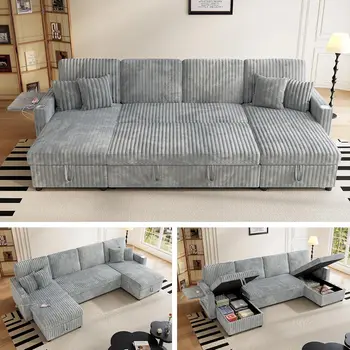 Convertible U-Shaped Sleeper Sofa 1