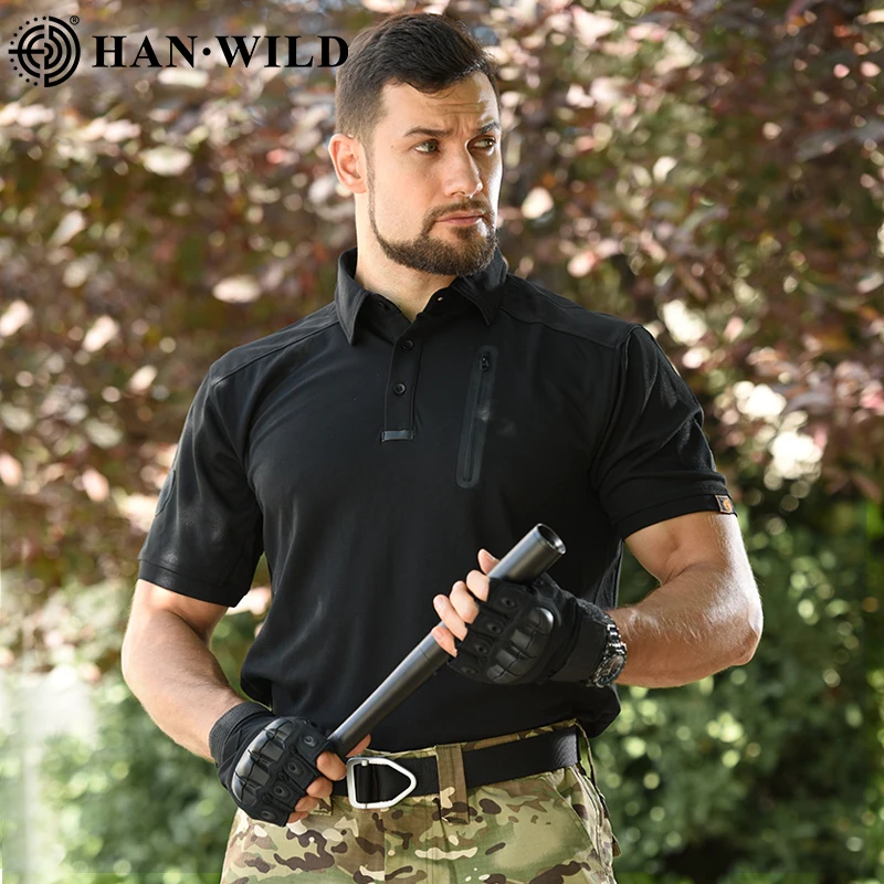 HAN WILD Combat T-Shirts Tactical Shirts Summer Outdoor Camo Shirt Men Camping Shirt Quick Dry Airsoft Hunt Clothes